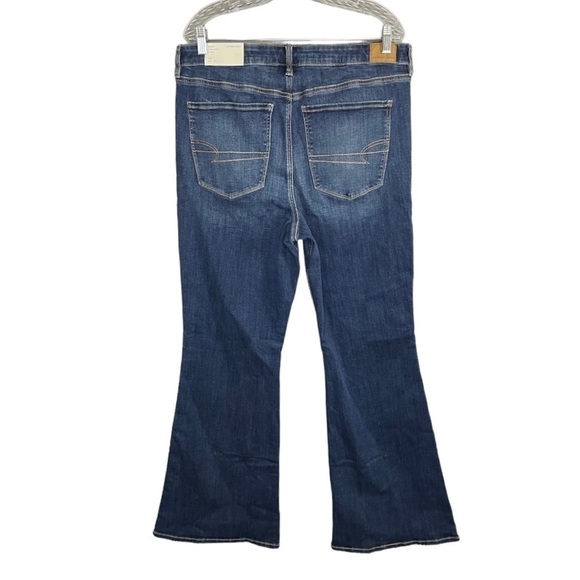 American Eagle Outfitters High Waist Flare Jean Long Classic Medium NWT - Picture 2 of 15